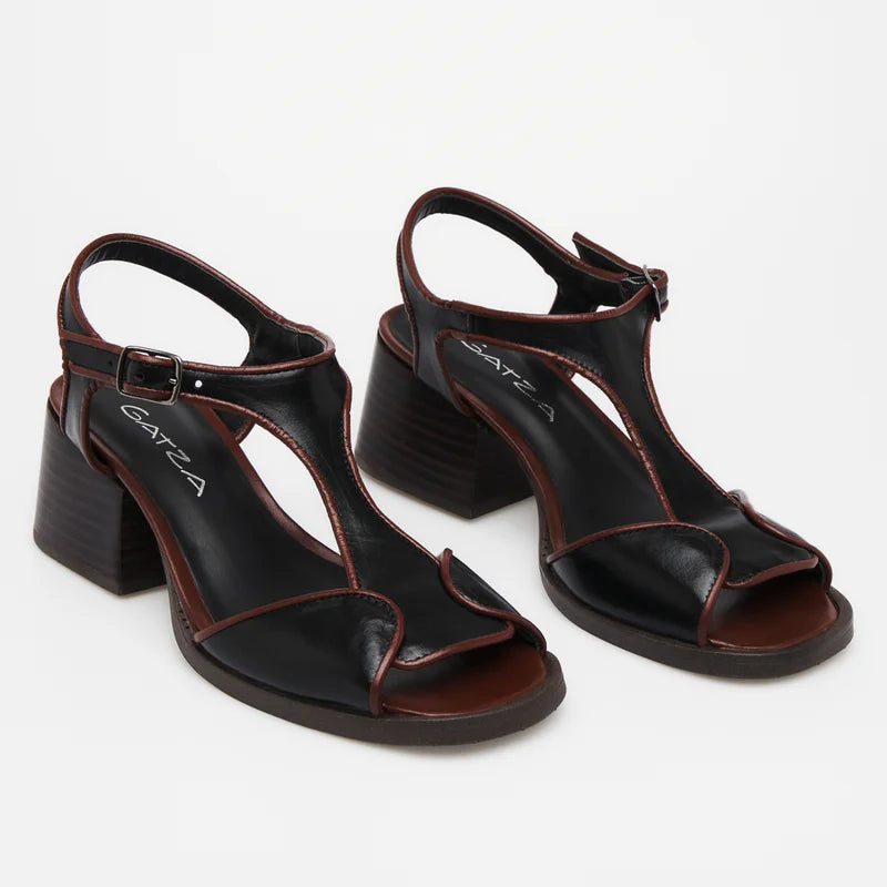Valenza Leather Sandal - Black