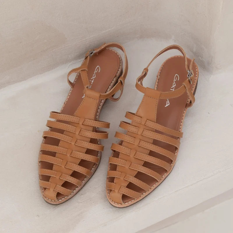 Vetra Leather Sandal - Beige