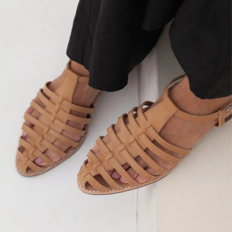 Vetra Leather Sandal - Beige