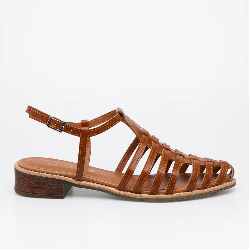 Vetra Leather Sandal - Caramel