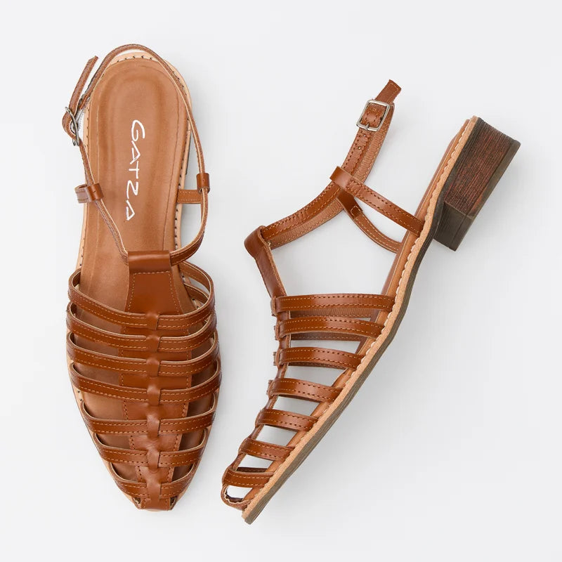 Vetra Leather Sandal - Caramel