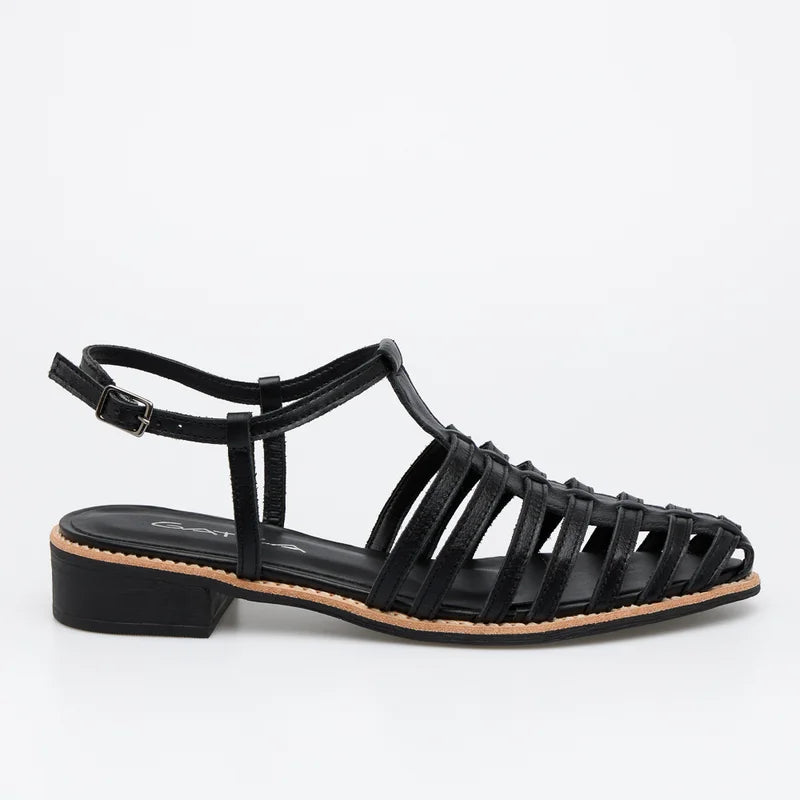 Vetra Leather Sandal - Black