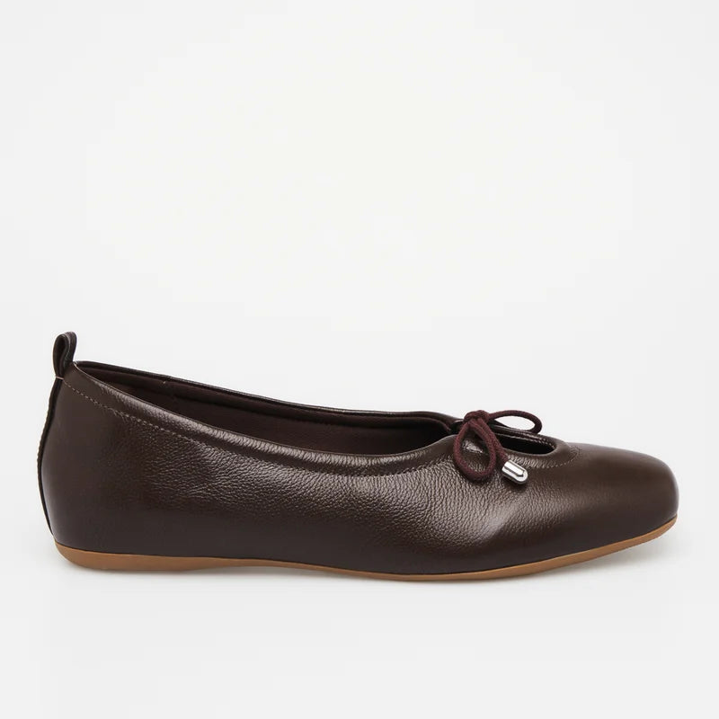 Amarril Leather Flat - Coffee