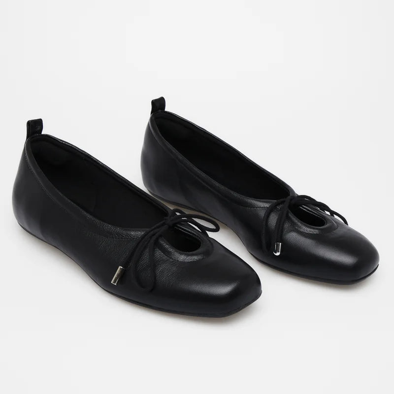 Amarril Leather Flat - Black