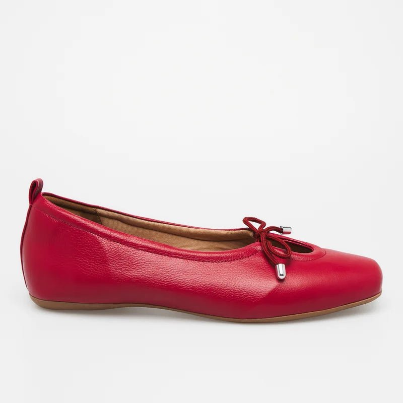Amarril Leather Flat - Red