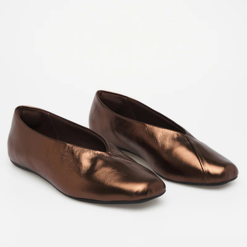 Envelope Leather Flat - Bronze