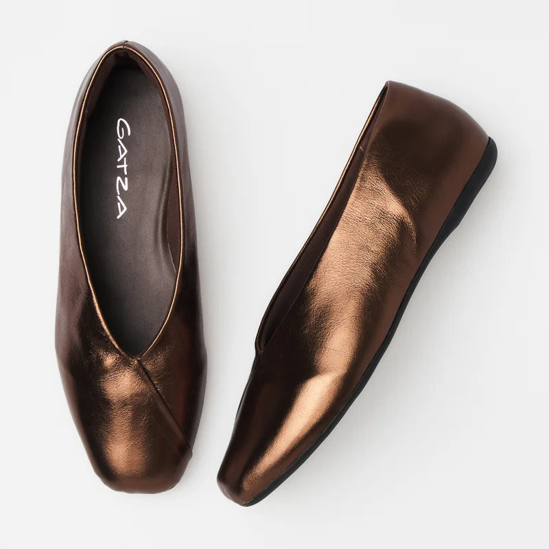 Envelope Leather Flat - Bronze