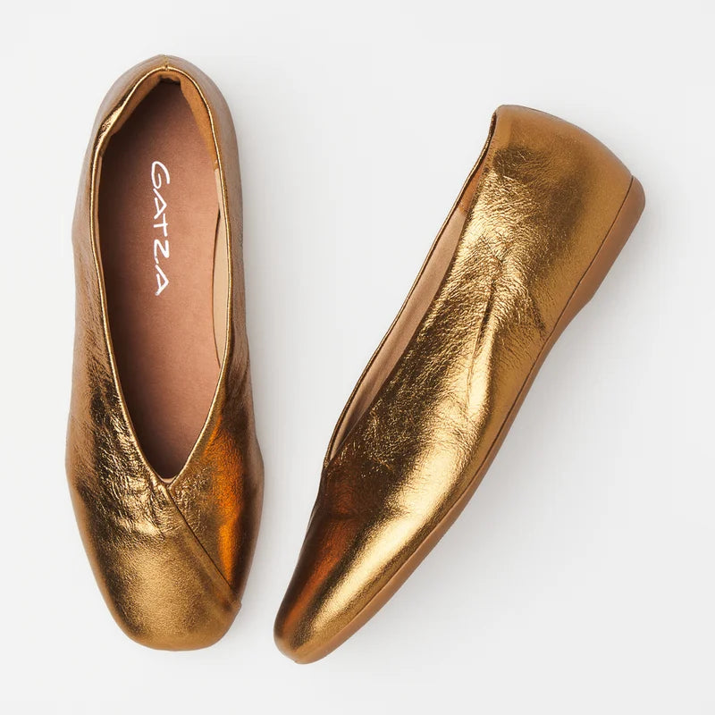 Envelope Leather Flat - Gold