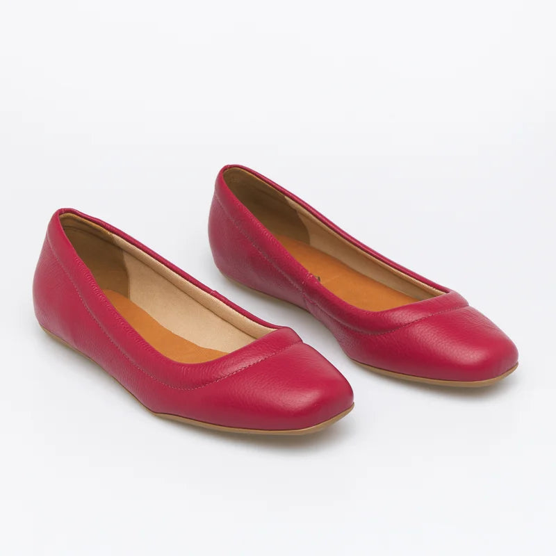 Relevo Leather Flat - Cherry
