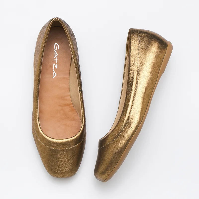 Relevo Leather Flat - Old Gold
