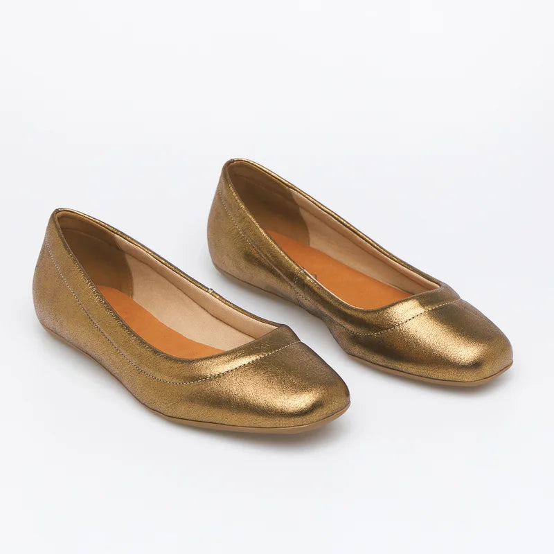 Relevo Leather Flat - Old Gold