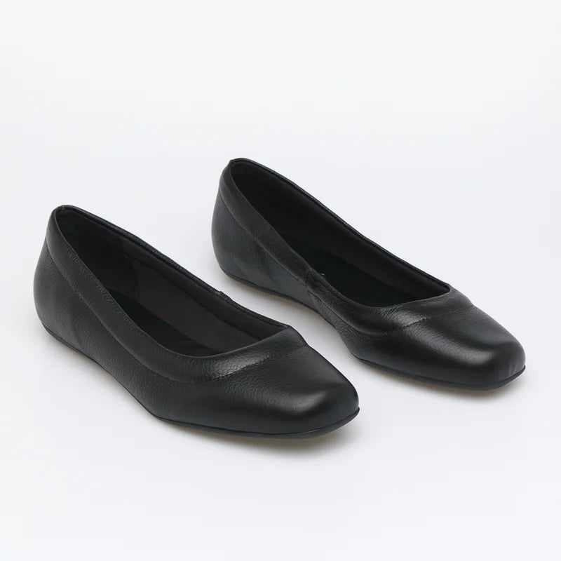 Relevo Leather Flat - Black