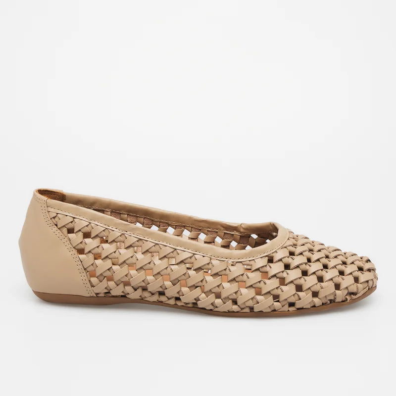 Trama Leather Flat - Sand
