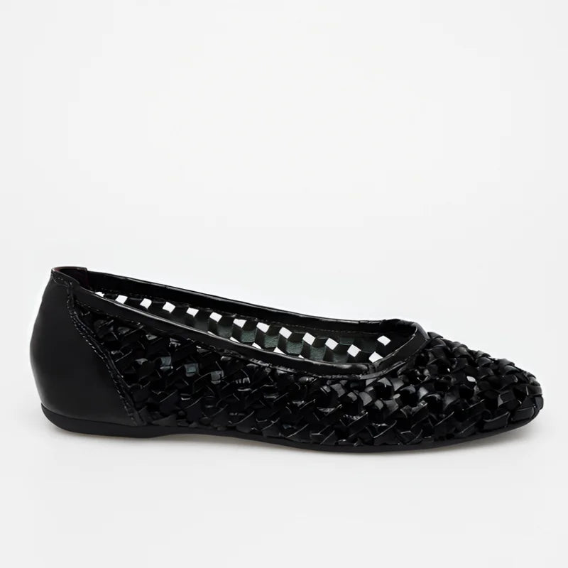 Trama Leather Flat - Black