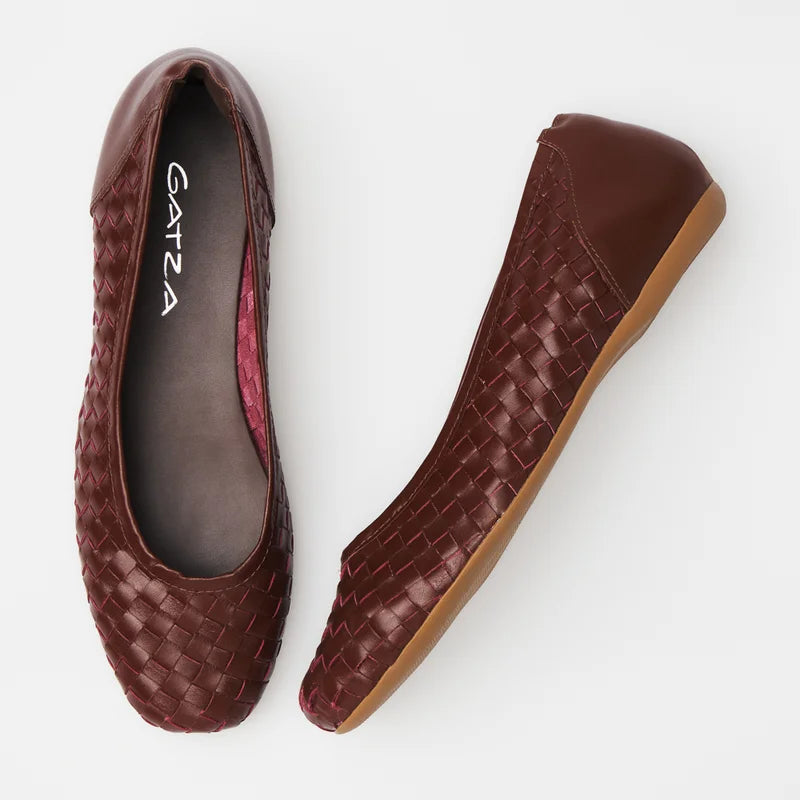 Tressê Leather Flat - Burgundy