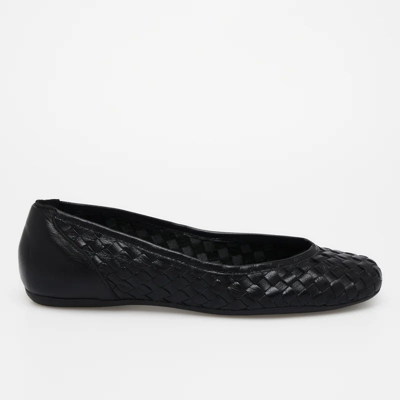 Tressê Leather Flat - Black