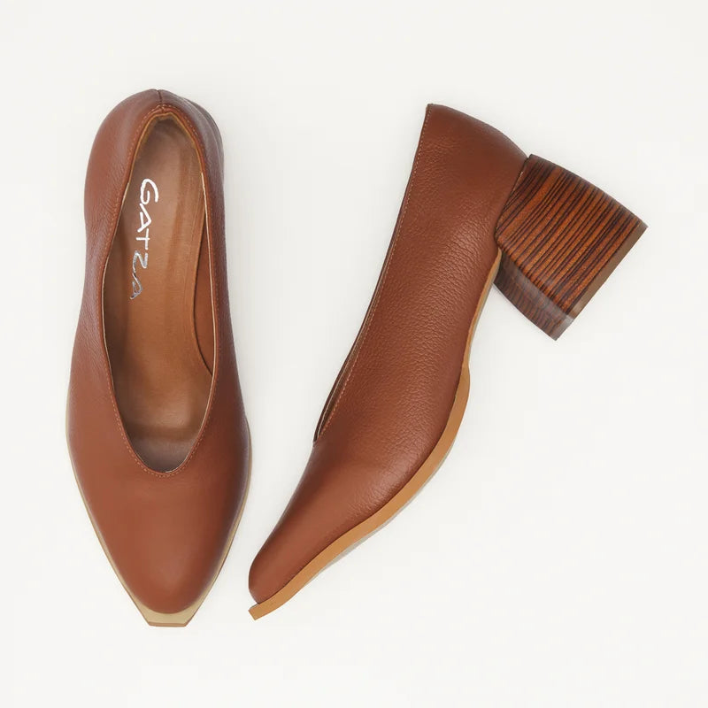 Alba Leather Shoe - Caramel