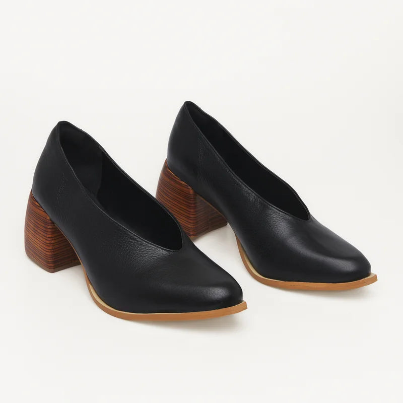 Alba Leather  Shoe - Black