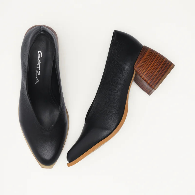 Alba Leather  Shoe - Black