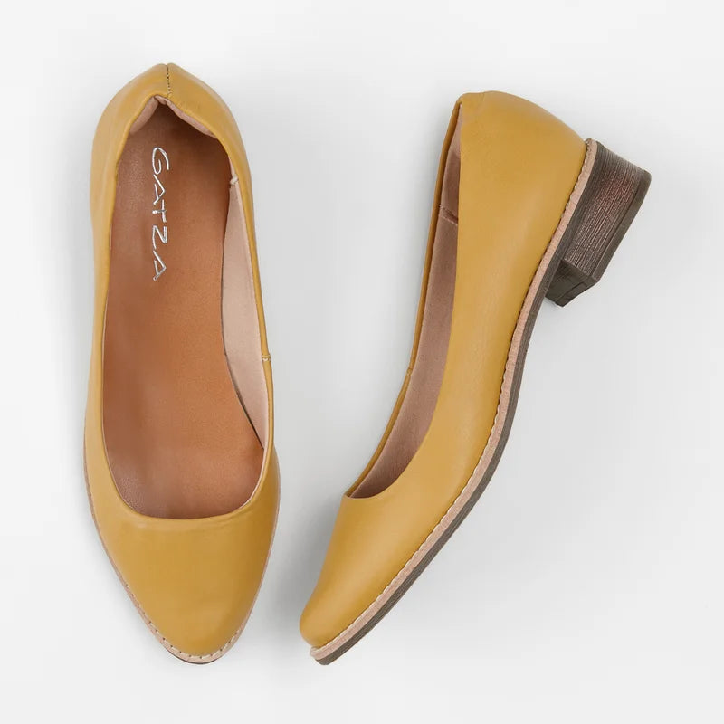 Casual Leather Shoes - Yellow
