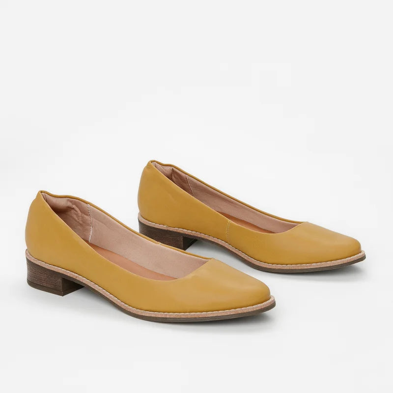 Casual Leather Shoes - Yellow