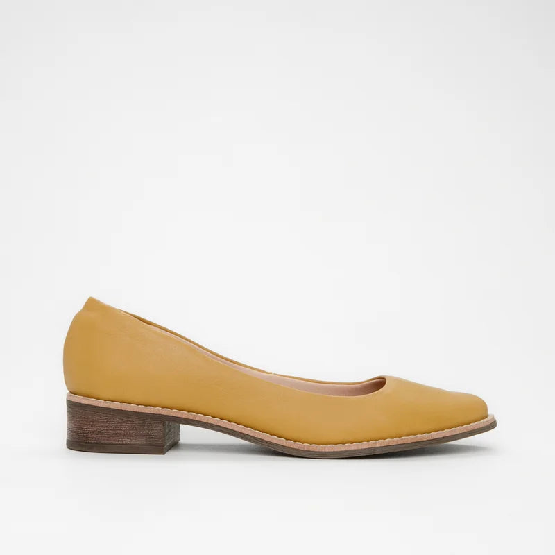 Casual Leather Shoes - Yellow