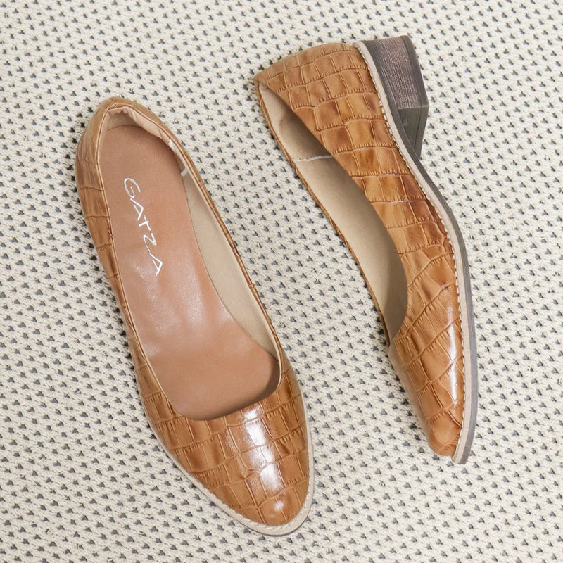 Casual Leather Shoes - Caramel