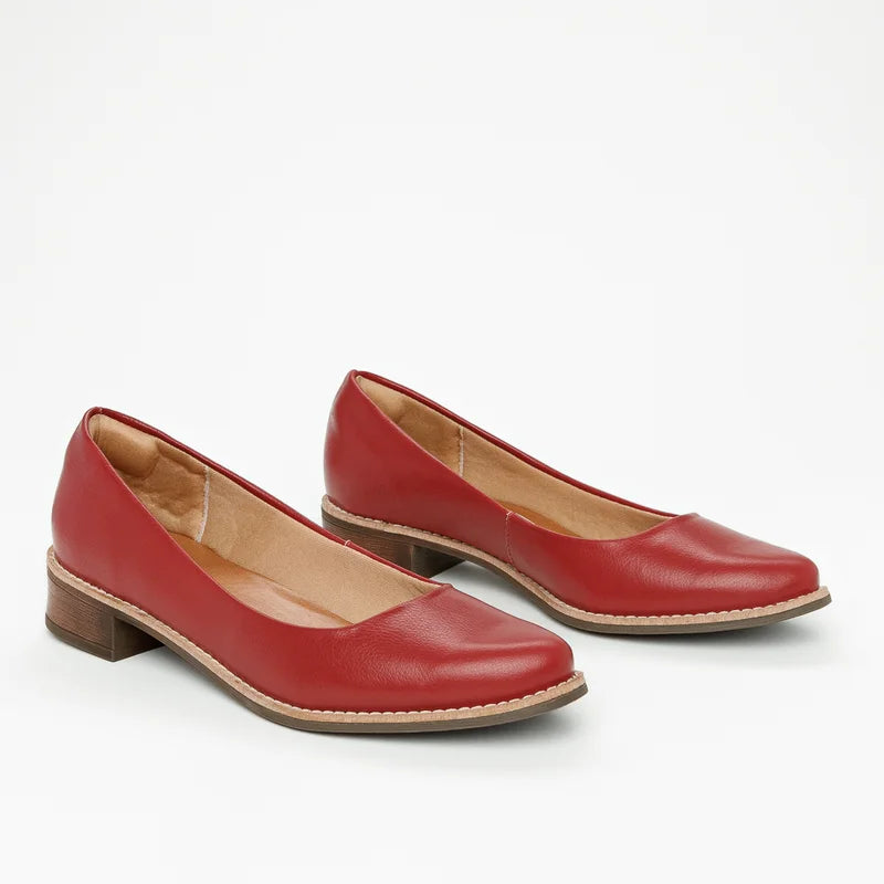 Casual Leather Shoes - Red