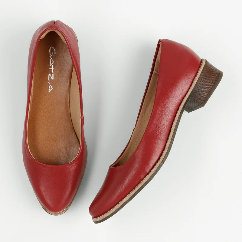 Casual Leather Shoes - Red