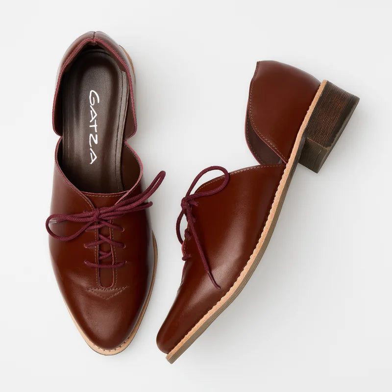 Fenda Leather Shoe - Burgundy
