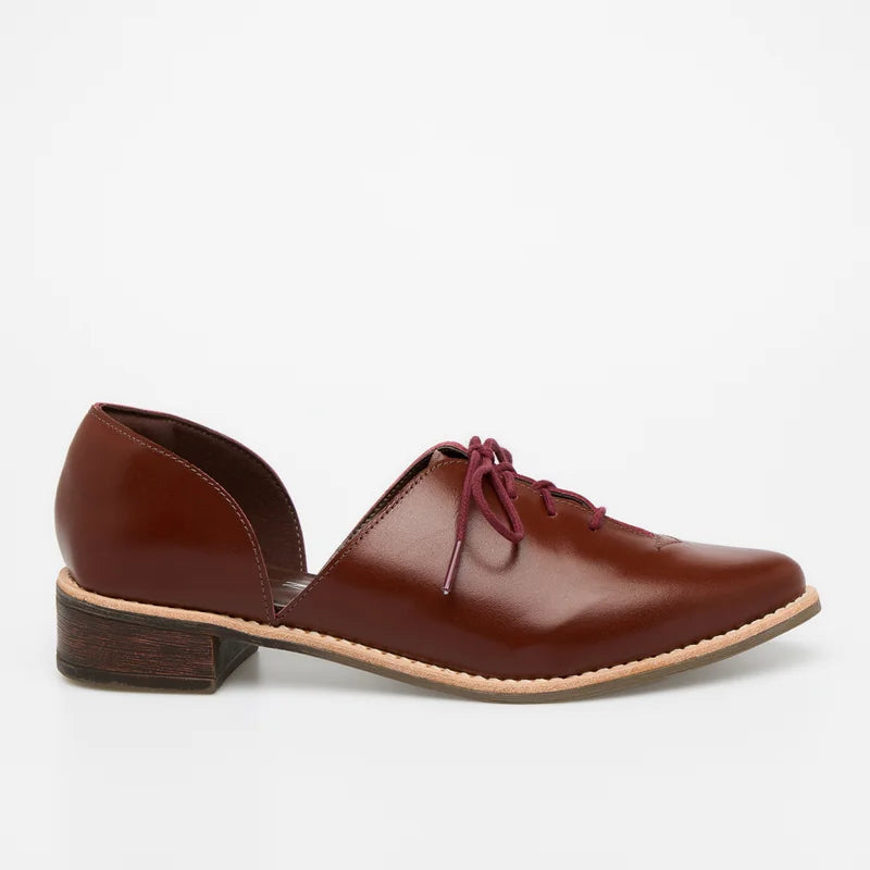 Fenda Leather Shoe - Burgundy