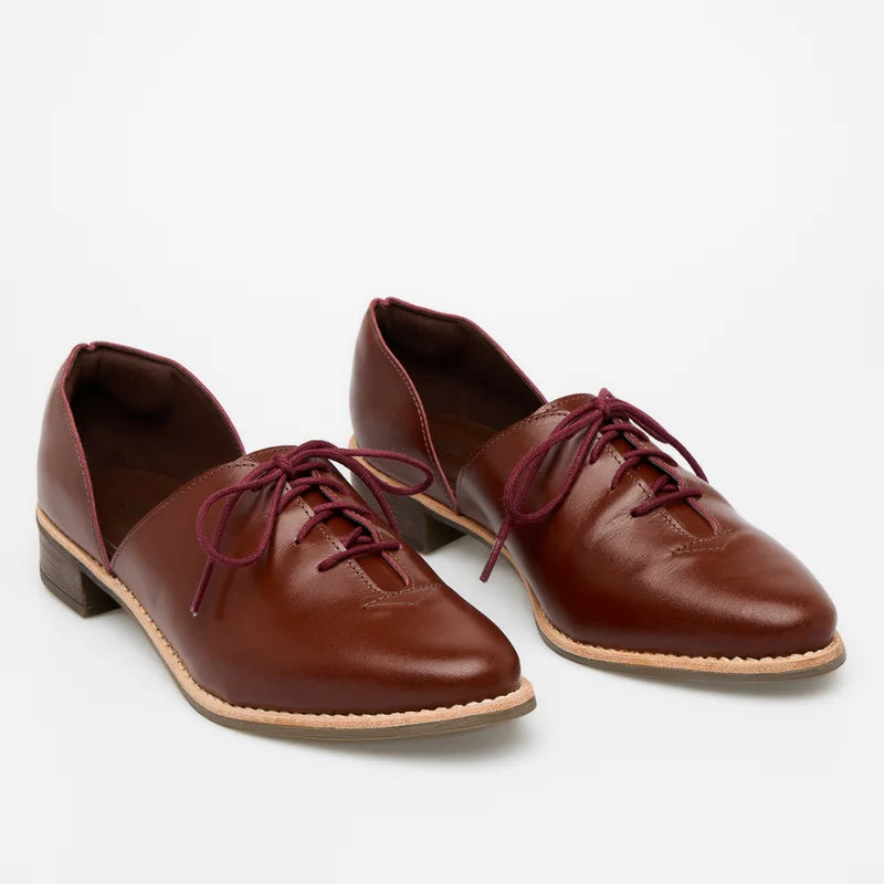 Fenda Leather Shoe - Burgundy