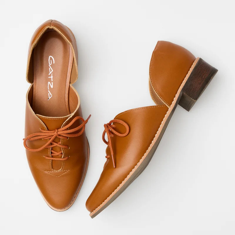 Fenda Leather Shoe - Caramel