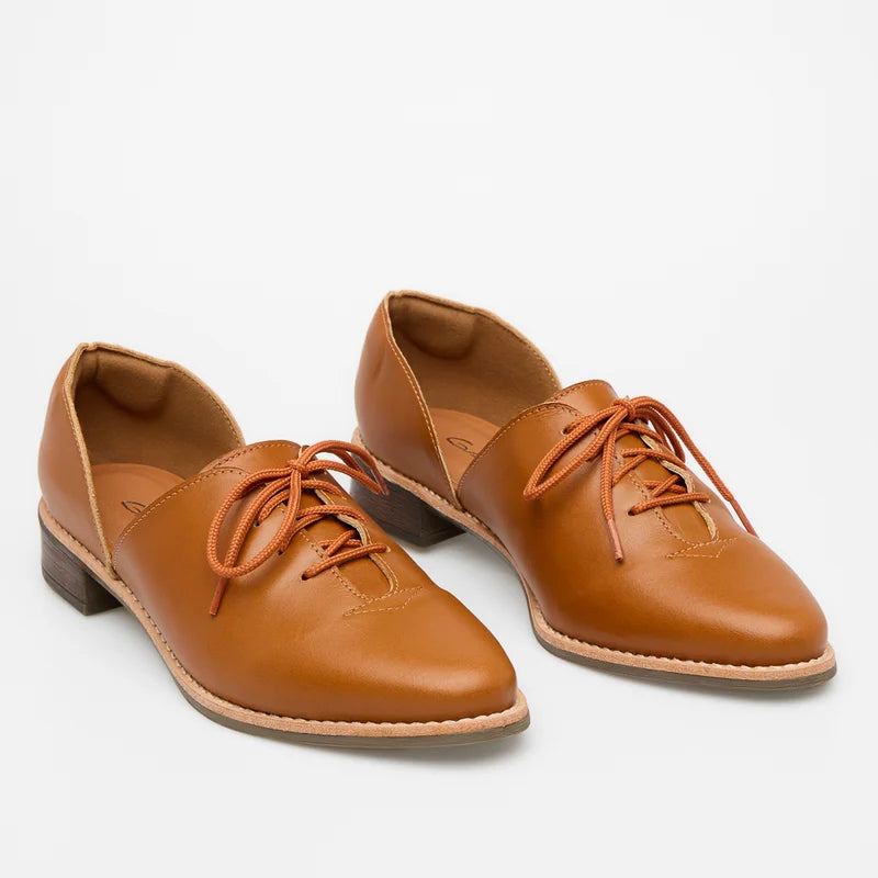 Fenda Leather Shoe - Caramel