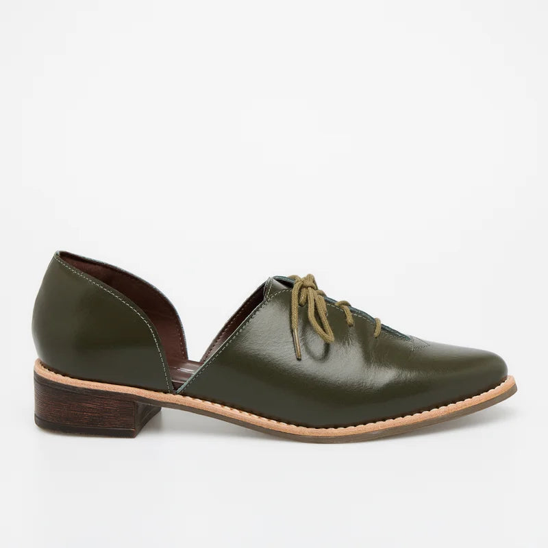 Fenda Leather Shoe - Green