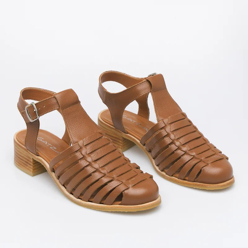 Flora Caramel Leather Pumps