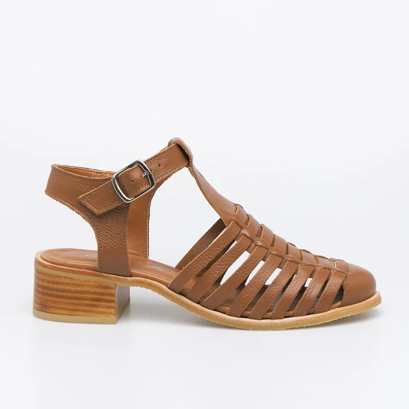 Flora Caramel Leather Pumps