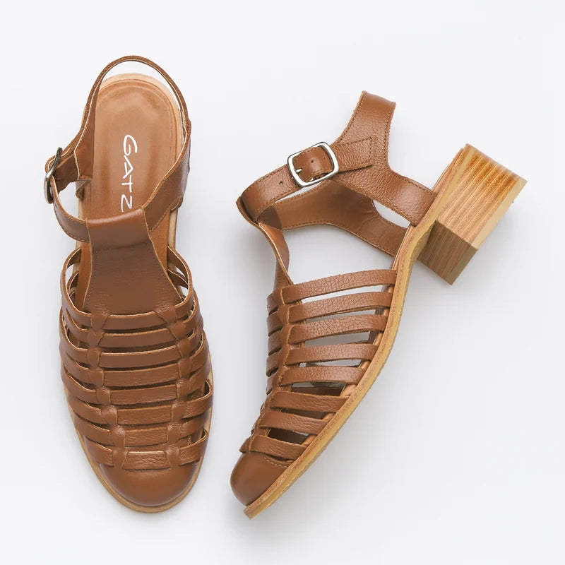 Flora Caramel Leather Pumps