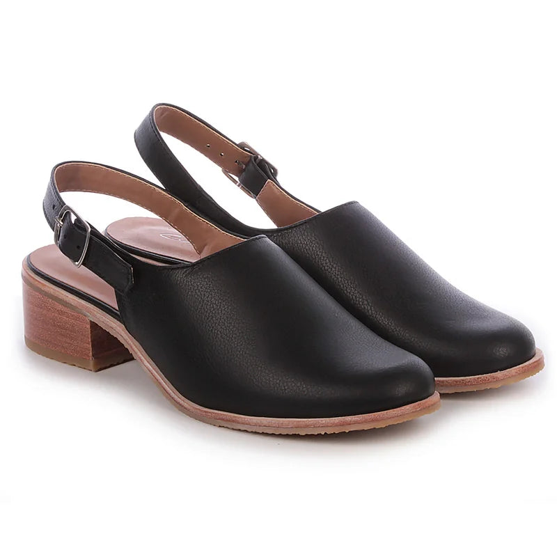 Lyssa Black Leather Pumps