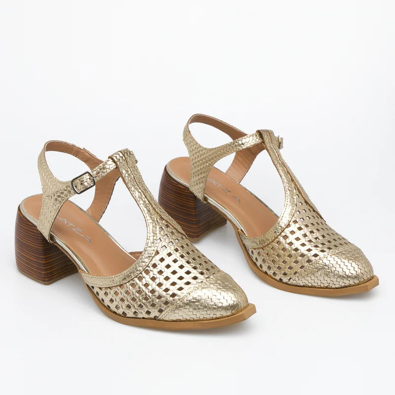 Marcele Leather Shoe - Light Gold