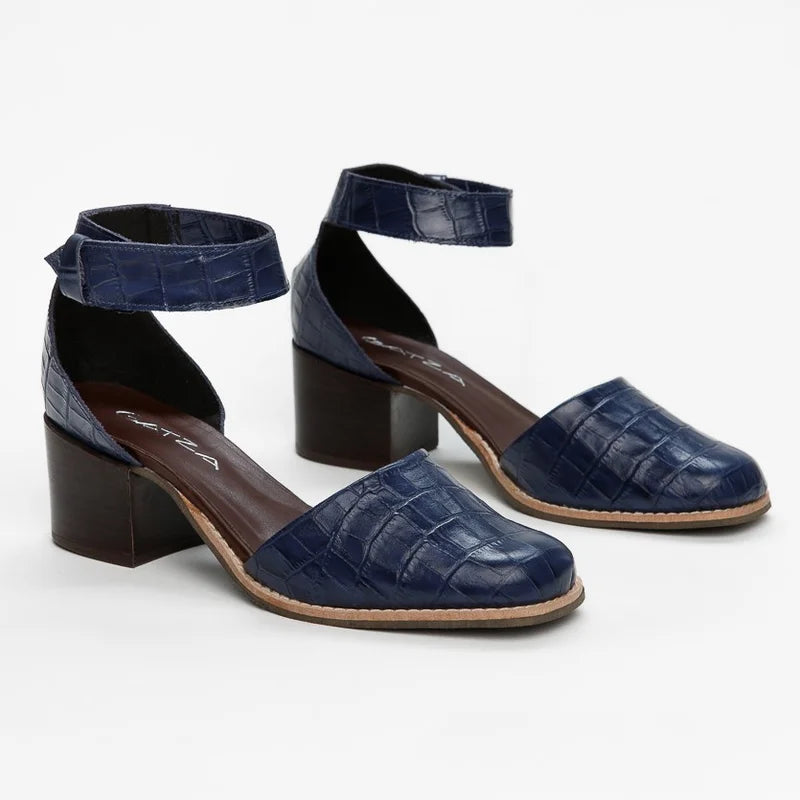Nina Leather Shoe - Blue