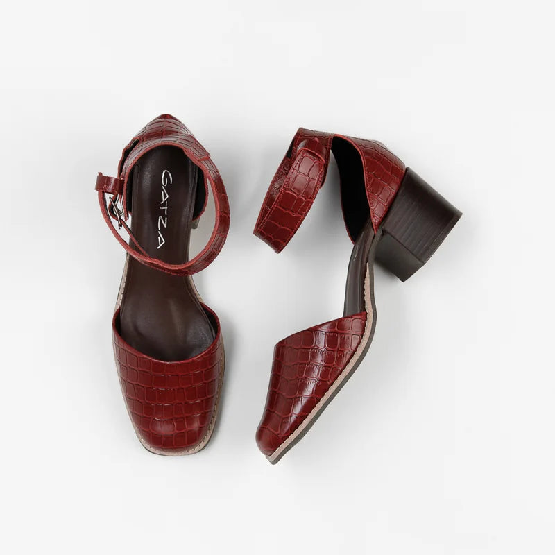 Nina Leather Shoe - Burgundy
