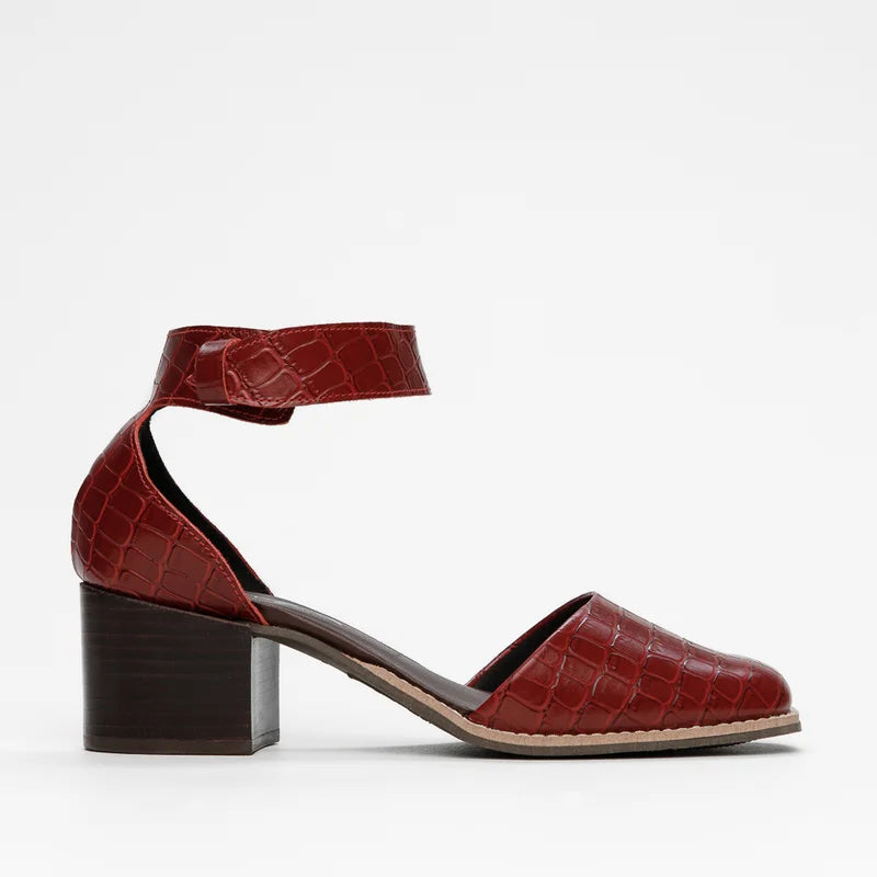 Nina Leather Shoe - Burgundy