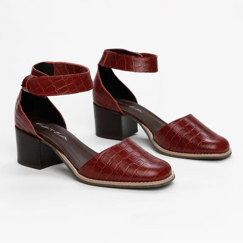 Nina Leather Shoe - Burgundy
