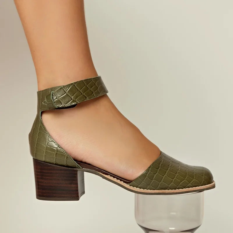 Nina Leather Shoe - Green