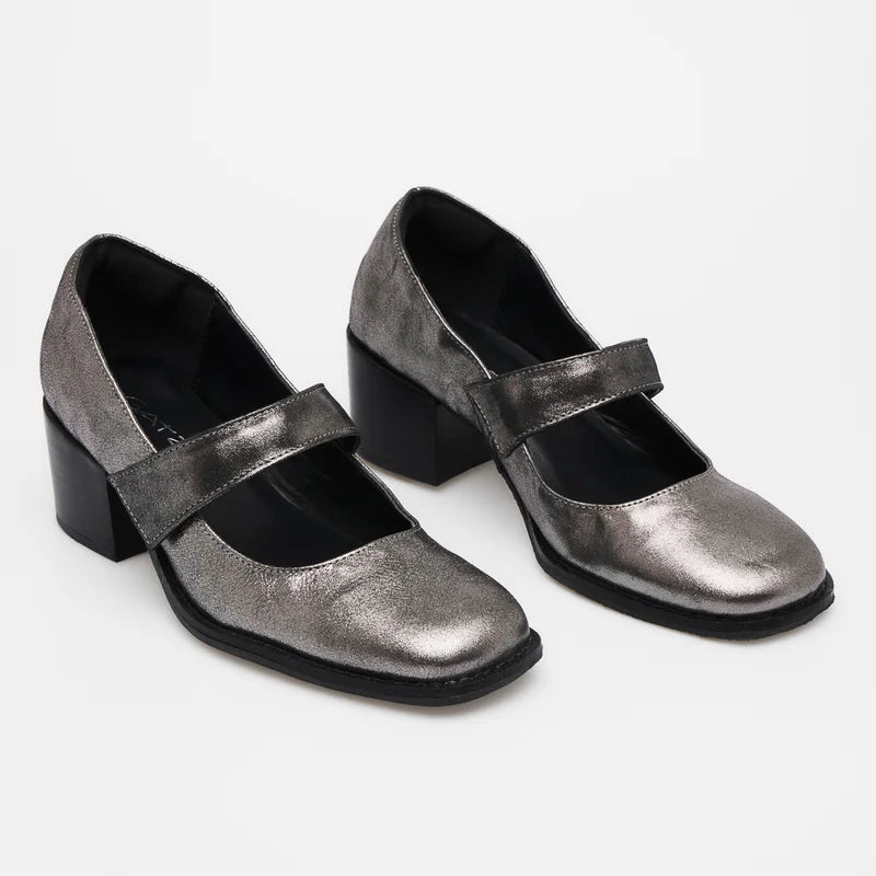Noémie Leather Shoes -  Silver
