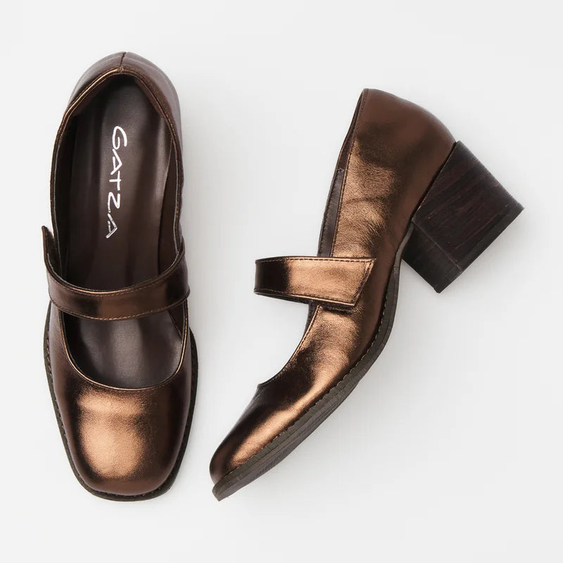 Noémie Leather Shoes - Bronze
