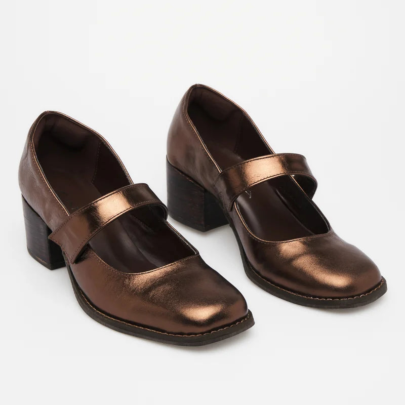 Noémie Leather Shoes - Bronze