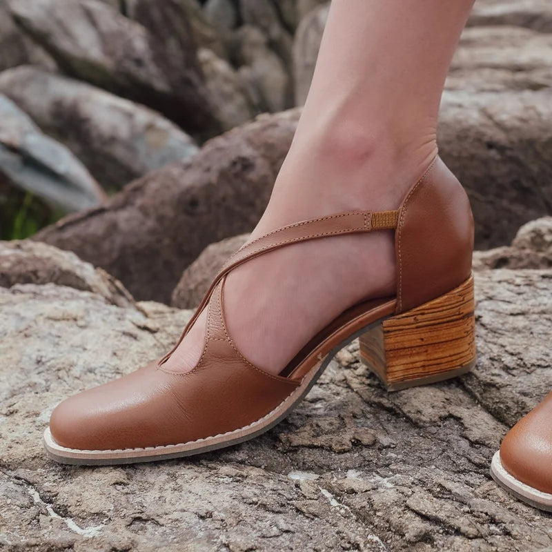 Paula Caramel Leather Pumps