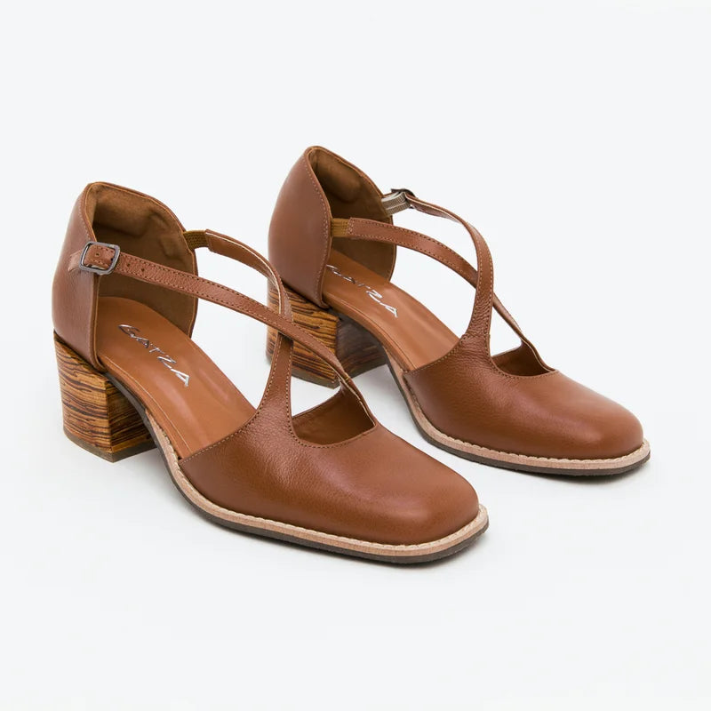 Paula Caramel Leather Pumps
